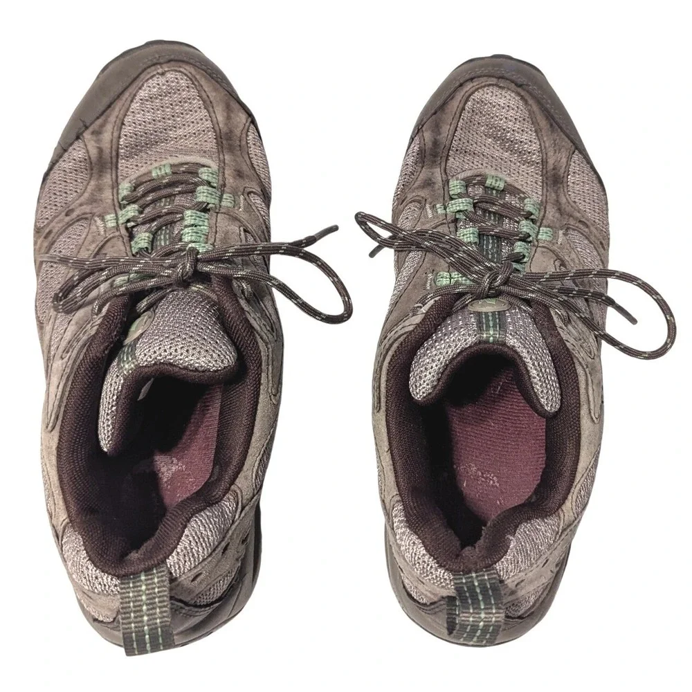 Merrell Women's 7 Hiking Shoes Pig Skin Continental Boulder Brown Low Top